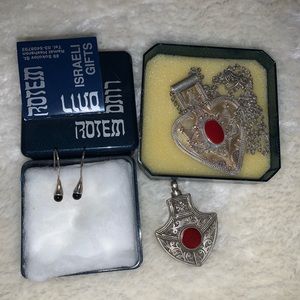 authentic silver israeli jewelry set